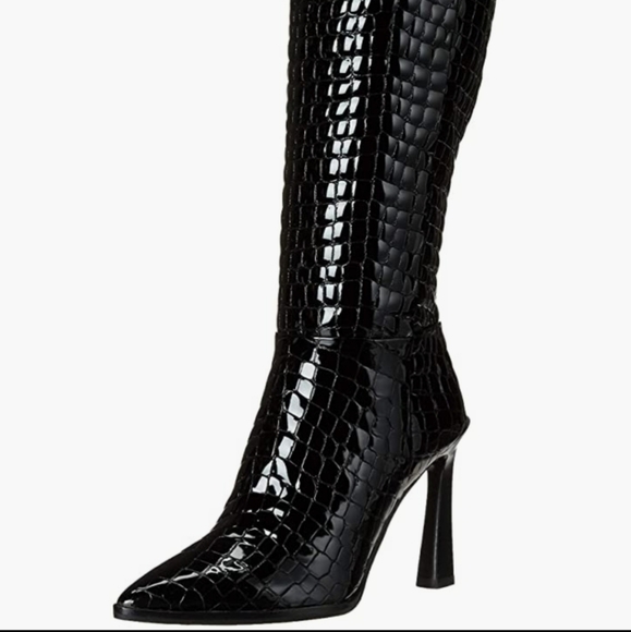‼️SOLD‼️⭐️NIB⭐️ Vince Camuto Pelsna Leather Croco Embossed Knee Boots, 6.5 - Picture 4 of 8